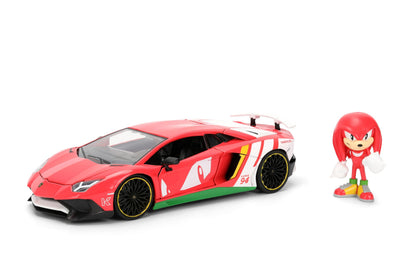 Jada KNUCKLES LAMBORGHINI AVENTADOR W/KNUCKLES 1:24 scale model vehicle to collect, play and display, suitable for gift, party favors, Christmas and birthdays
