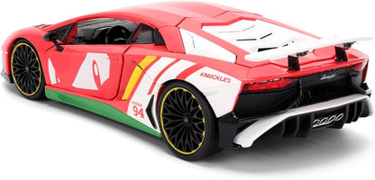 Jada KNUCKLES LAMBORGHINI AVENTADOR W/KNUCKLES 1:24 scale model vehicle to collect, play and display, suitable for gift, party favors, Christmas and birthdays