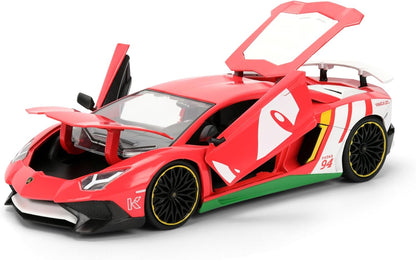 Jada KNUCKLES LAMBORGHINI AVENTADOR W/KNUCKLES 1:24 scale model vehicle to collect, play and display, suitable for gift, party favors, Christmas and birthdays