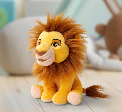 Disney Lion King Mufasa Character 25cm tall, Celebrating 30 Years of The Lion King, cuddly soft toy for kids and adults for birthday and gift or just collect them all