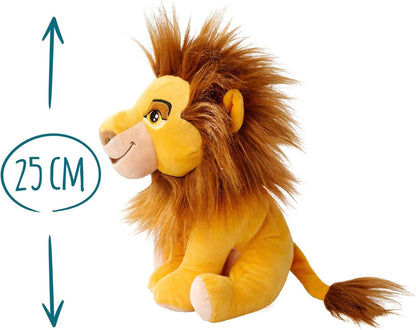 Disney Lion King Mufasa Character 25cm tall, Celebrating 30 Years of The Lion King, cuddly soft toy for kids and adults for birthday and gift or just collect them all