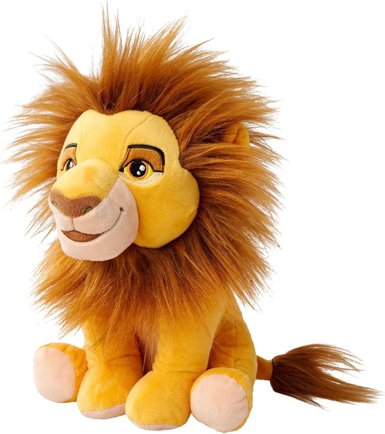 Disney Lion King Mufasa Character 25cm tall, Celebrating 30 Years of The Lion King, cuddly soft toy for kids and adults for birthday and gift or just collect them all