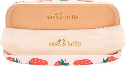 Sass & Belle Cherry Glasses Case – Hard Protective Spectacles Case for Women, Kids or Men – Quirky Eyewear Holder for Sunglasses or Glasses – Fun Sass and Belle Accessory