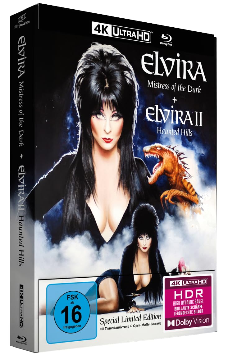Elvira - Herrscherin der Dunkelheit (inkl. Elvira's Haunted Hills) Mediabook (4K Ultra HD) (+ Bonus