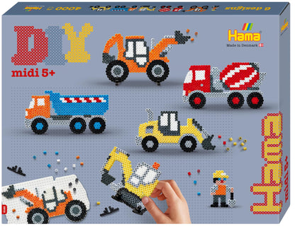 Hama Beads | Approx. 4.000 Cuentas, 1 Tablero de Camiones No. 314, 12 Soportes de Cuentas, Hoja de diseño Impreso a Color, Instrucciones y Papel de Ironing.