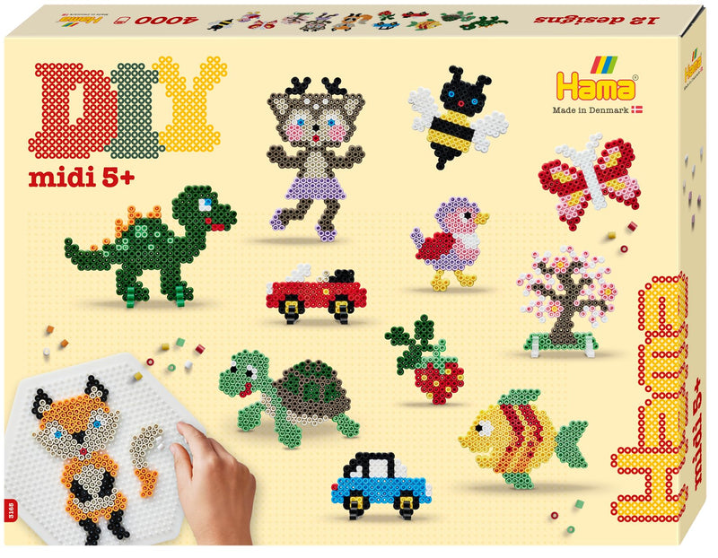 Hama Beads | Approx. 4.000 Cuentas, 2 pegboards: Square No. 234 and Hexagonal No. 276. 8 Bead Supports, Colour Printed Design Sheet, Instructions and Ironing Paper.