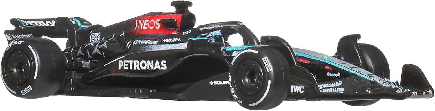 Hot Wheels Mercedes-Benz AMG F1 Team 2024 Formule 1 modelauto - George Russell 63 - De cast schaal 1:64 - lengte 8 cm - JBM18
