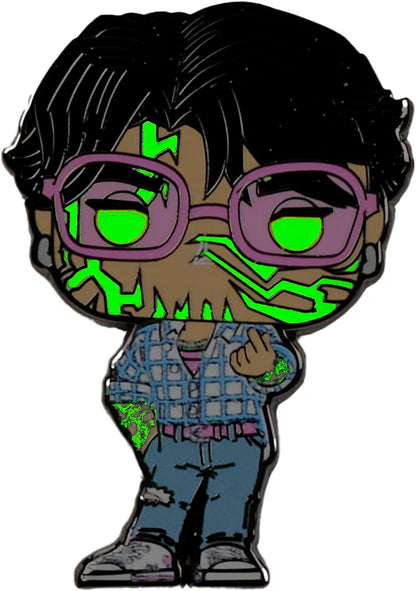 Loungefly - KPop Demon Hunters - Blind Box Enamel Pins - Mystery Pack with 1 of 6 Characters - Jinu, Rumi, Zoey, Mira, Derpy - Chance for Rare Chase Variant: Jinu with Glowing Demon Marks - Gift Idea
