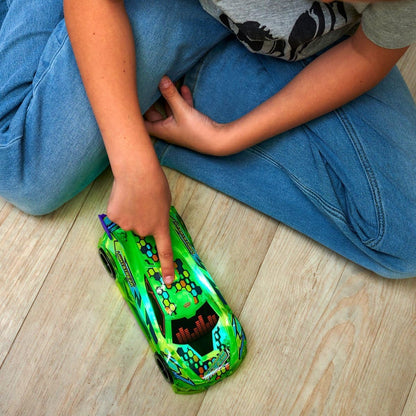 Dickie Toys Speed Tronic Speelgoedauto, knipperlichten, muziek, Auto Streets N BEATZ wrijvingsmotor, 20 cm, inclusief batterijen, voor jongens en meisjes vanaf 3 jaar (203763009