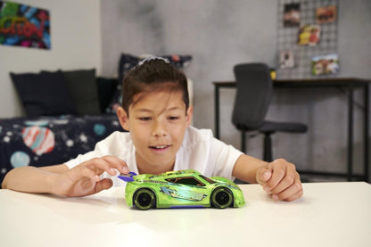 Dickie Toys Speed Tronic Speelgoedauto, knipperlichten, muziek, Auto Streets N BEATZ wrijvingsmotor, 20 cm, inclusief batterijen, voor jongens en meisjes vanaf 3 jaar (203763009
