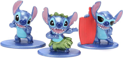 Jada Toys Disney Stitch figuren (3 stuks) - set van 3 verzamelfiguren van Lilo & Stitch (Stitch, Hula Stitch, Surfer Stitch), nano-metalen figuren voor fans en kinderen vanaf 8 jaar, elk 4 cm