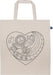 goki 58312 Katoenen tas, hart om te beschilderen, 38 x 42 cm, Fairtrade katoen, creatieve set met 6 stuks, stoffen tassen om te beschilderen, voor kinderen vanaf 3 jaar