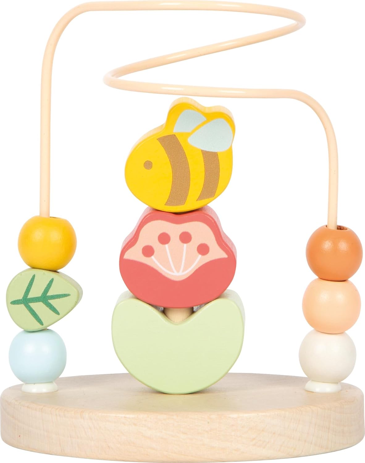 small foot Bead Maze Little Friends, hout, hoogwaardig motorisch speelgoed met stapelspeelgoed, voor kinderen vanaf 12 maanden, 12719