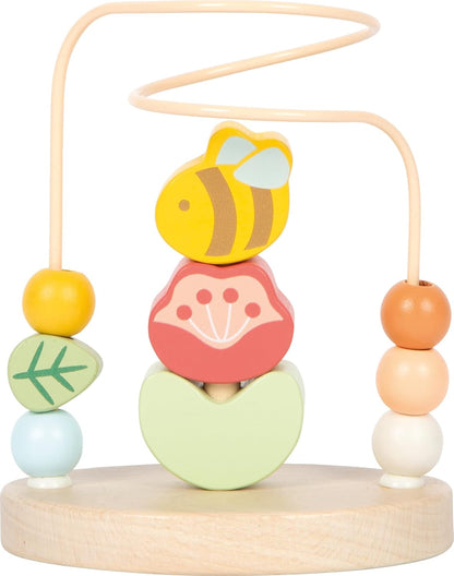 small foot Bead Maze Little Friends, hout, hoogwaardig motorisch speelgoed met stapelspeelgoed, voor kinderen vanaf 12 maanden, 12719