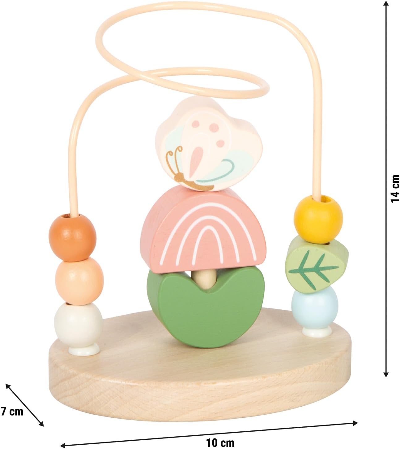 small foot Bead Maze Little Friends, hout, hoogwaardig motorisch speelgoed met stapelspeelgoed, voor kinderen vanaf 12 maanden, 12719