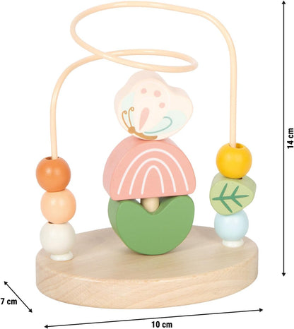 small foot Bead Maze Little Friends, hout, hoogwaardig motorisch speelgoed met stapelspeelgoed, voor kinderen vanaf 12 maanden, 12719
