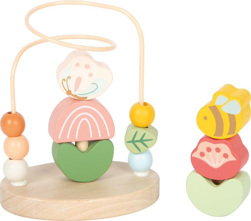 small foot Bead Maze Little Friends, hout, hoogwaardig motorisch speelgoed met stapelspeelgoed, voor kinderen vanaf 12 maanden, 12719