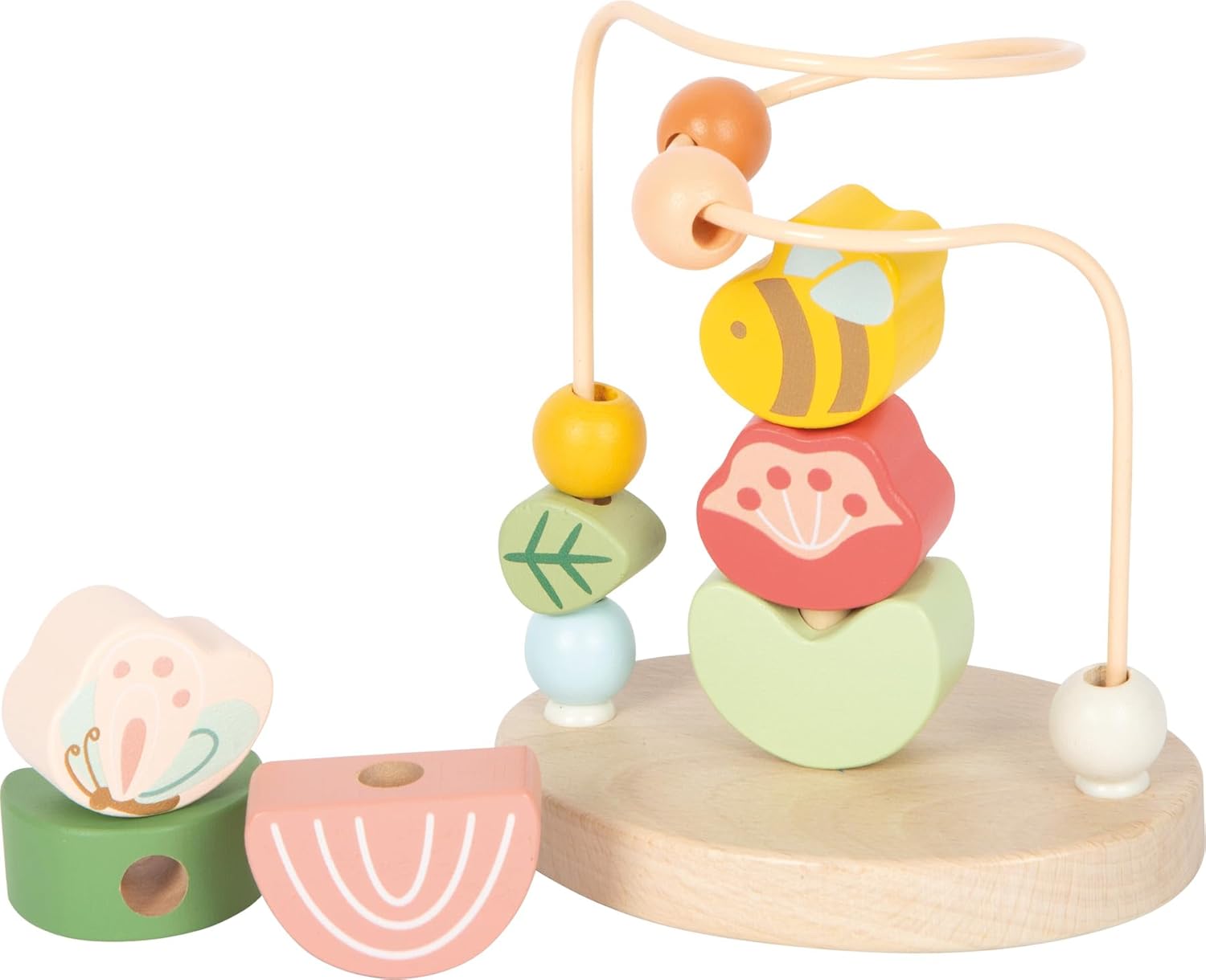 small foot Bead Maze Little Friends, hout, hoogwaardig motorisch speelgoed met stapelspeelgoed, voor kinderen vanaf 12 maanden, 12719