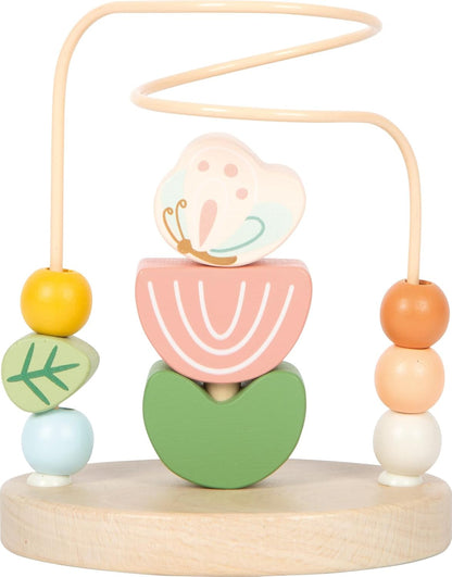 small foot Bead Maze Little Friends, hout, hoogwaardig motorisch speelgoed met stapelspeelgoed, voor kinderen vanaf 12 maanden, 12719