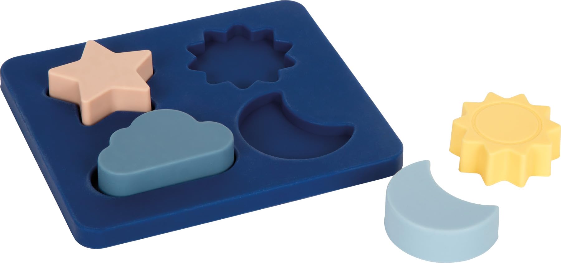 small foot siliconen puzzel, 4 stuks, BPA-vrij, motorisch stapelbaar waterspeelgoed voor baby's vanaf 1 jaar, 12752