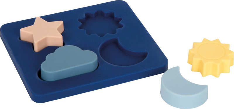 small foot siliconen puzzel, 4 stuks, BPA-vrij, motorisch stapelbaar waterspeelgoed voor baby's vanaf 1 jaar, 12752