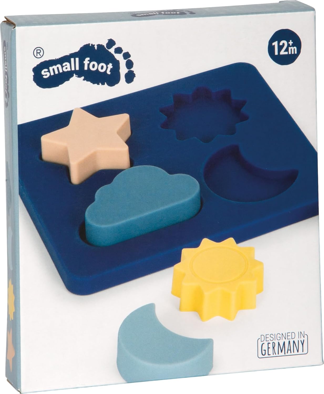small foot siliconen puzzel, 4 stuks, BPA-vrij, motorisch stapelbaar waterspeelgoed voor baby's vanaf 1 jaar, 12752