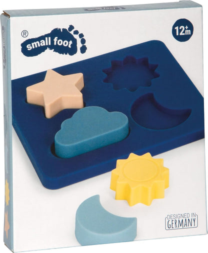 small foot siliconen puzzel, 4 stuks, BPA-vrij, motorisch stapelbaar waterspeelgoed voor baby's vanaf 1 jaar, 12752