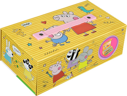 Undercover - Peppa Pig schilderkoffer 44-delig – creatieve kinderset met 3 vakken vol schilderplezier – waxschilder kleurpotloden postersticker – voor kinderen vanaf 3 jaar, roze