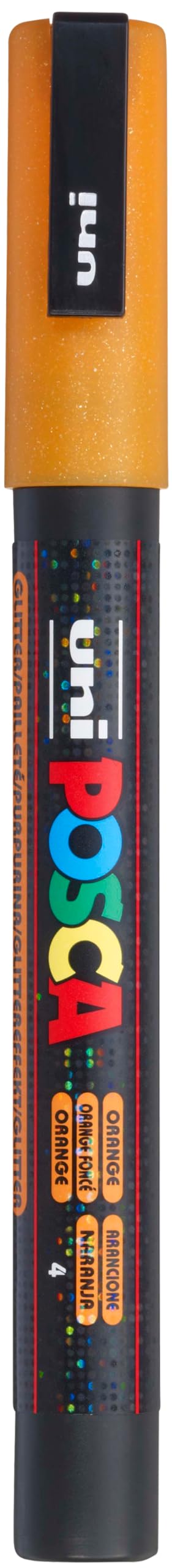 Uni Posca - Uni Posca PC3M Verfmarker Glitter Oranje - ronde punt tot 13 mm