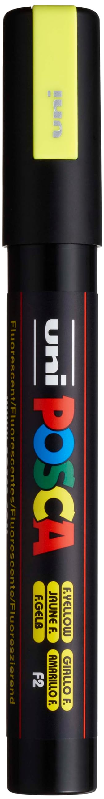 Uni Posca - Uni Posca Verfmarker PC5M Neon Geel - conische punt 25 mm