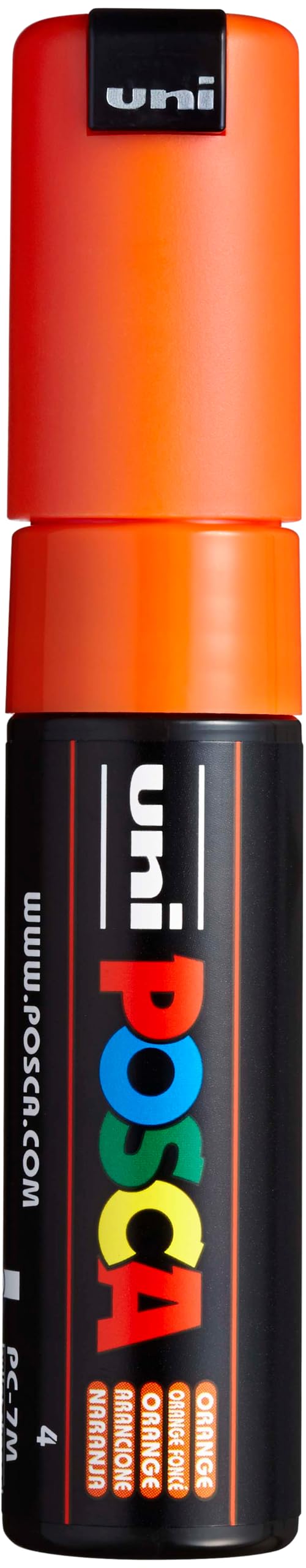 Uni Posca - Uni Posca Verfmarker 7M Donkeroranje - conische punt 45mm