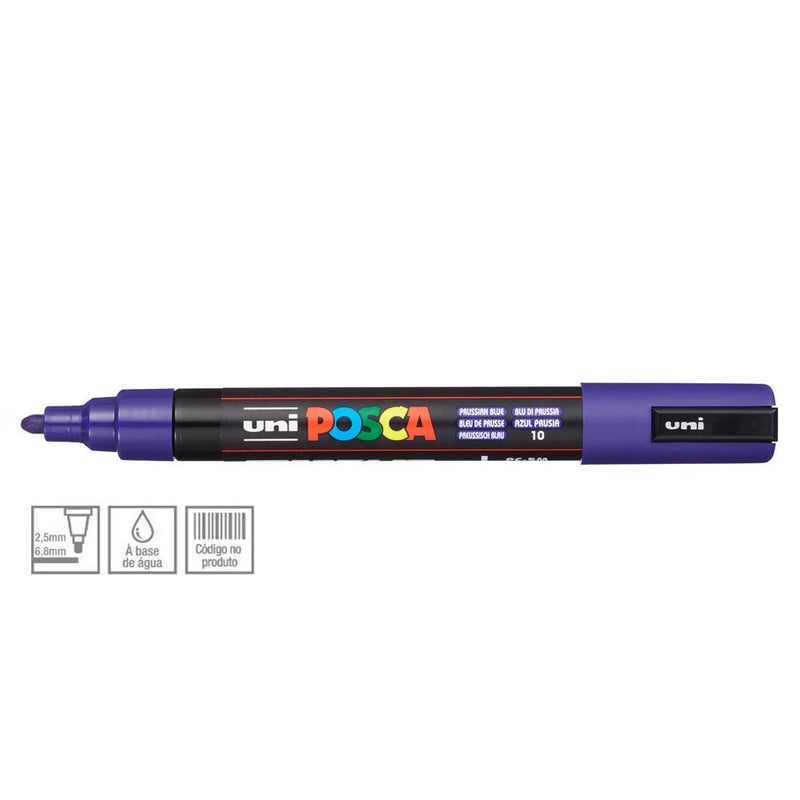 Uni Posca - Uni Posca Verfmarker PC5M Pruisisch Blauw - conische punt 25 mm