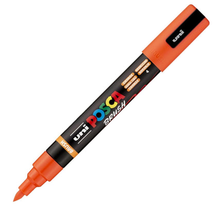 POSCA Mitsubishi Pencil PC5BR Marker, middelgroot, semi-flexibel, verf op waterbasis, alle ondergronden, donkeroranje