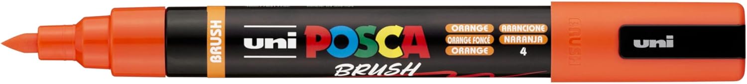 POSCA Mitsubishi Pencil PC5BR Marker, middelgroot, semi-flexibel, verf op waterbasis, alle ondergronden, donkeroranje