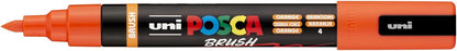 POSCA Mitsubishi Pencil PC5BR Marker, middelgroot, semi-flexibel, verf op waterbasis, alle ondergronden, donkeroranje
