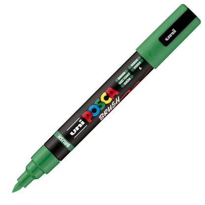 POSCA Mitsubishi Pencil PC5BR Marker, middelgroot, semi-flexibel, verf op waterbasis, alle ondergronden, donkergroen