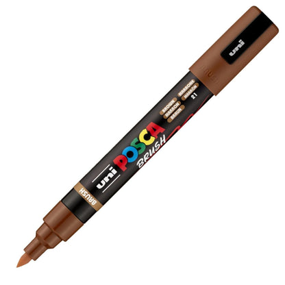 POSCA Mitsubishi Pencil PC5BR Marker, middelgroot, semi-flexibel, verf op waterbasis, alle ondergronden, bruin