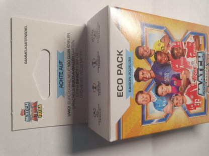 Topps Match Attax EXTRA 2025/2026 - ECO‑Pack 39 Cards 2 Electrix Limited Editions + 1 Exclusive X‑Calibre Card UEFA Champions League Trading Cards