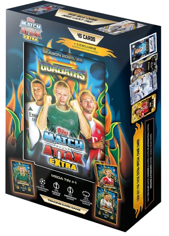 Topps UCC Match Attax Extra 2026 - Mega Tin - Goliaths - Enthält 48 Karten, darunter 3 Goliaths LE Karten
