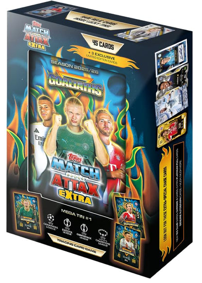 Topps UCC Match Attax Extra 2026 - Mega Tin - Goliaths - Enthält 48 Karten, darunter 3 Goliaths LE Karten