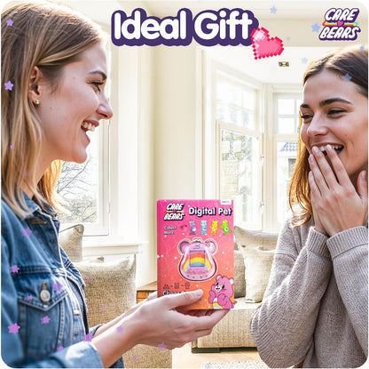 Bisounours virtuel Care Bears - Cyber-animal de compagnie Cheer Bear avec fonctions de soins, écran 1,4", animaux virtuels interactifs portables pour enfants, jouet électronique de collection, batteri