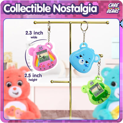 Bisounours virtuel Care Bears - Cyber-animal de compagnie Cheer Bear avec fonctions de soins, écran 1,4", animaux virtuels interactifs portables pour enfants, jouet électronique de collection, batteri