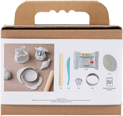 Creativ Company CC Mini Hobby Set Candle Holder with Shells Modelling Off-White