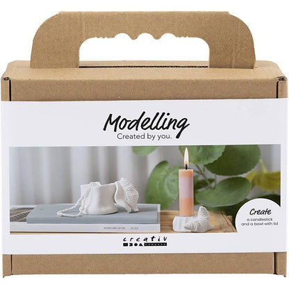 Creativ Company CC Mini Hobby Set Candle Holder with Shells Modelling Off-White