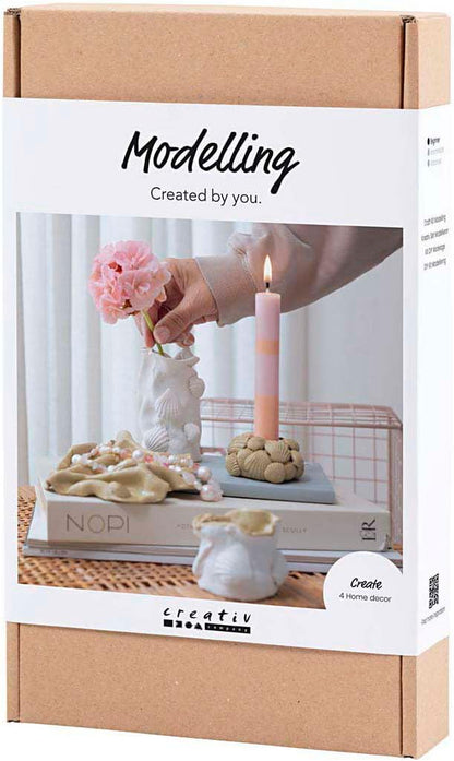 Creativ Company CC Hobbyset Vases and Candlesticks Modelling Beige, Ivory, Off white