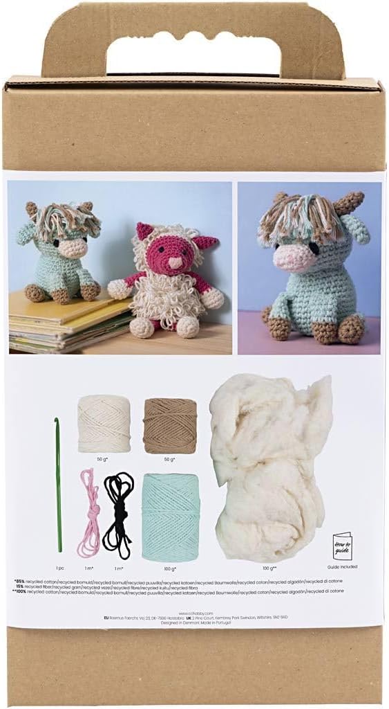 Creativ Company Amigurumi DIY haakset koe - beige, mint