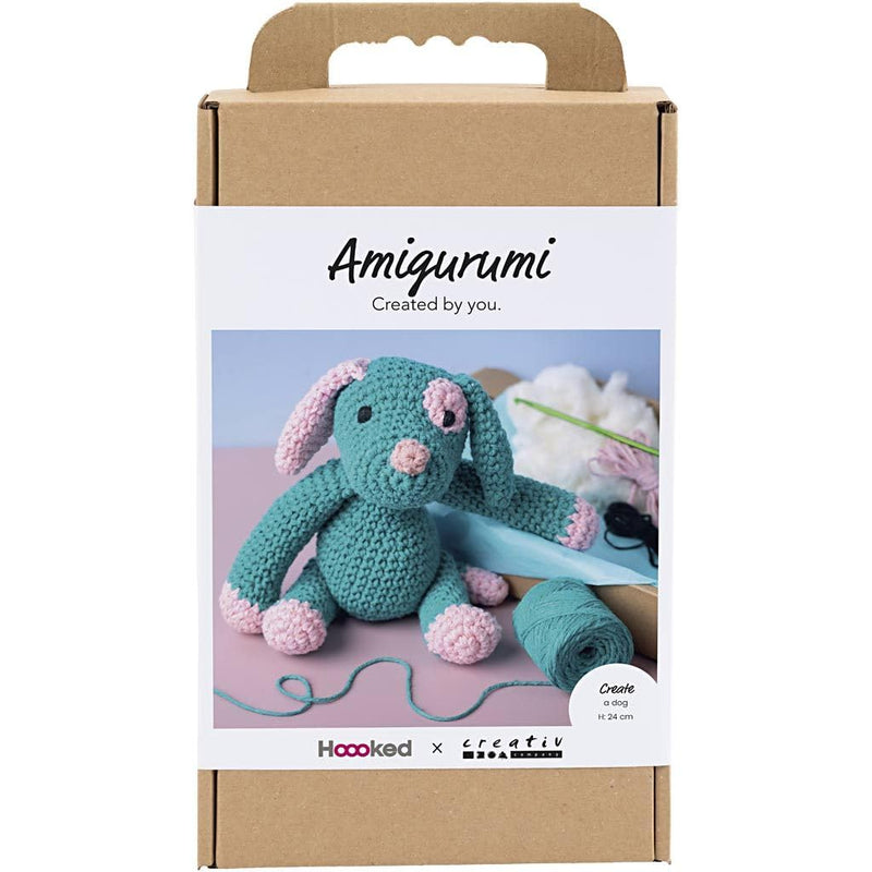 Creativ Company Amigurumi DIY haakset (puppy - pastelroze, donkerturquoise)