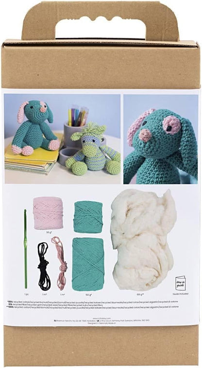 Creativ Company Amigurumi DIY haakset (puppy - pastelroze, donkerturquoise)