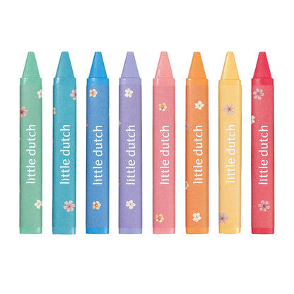 Little Dutch Waskrijt Driehoekig voor Kinderen/Peuters 8 stuks - Pink & Friends