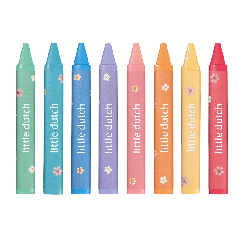Little Dutch Waskrijt Driehoekig voor Kinderen/Peuters 8 stuks - Pink & Friends